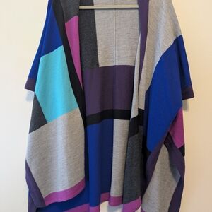 Per Se Color Block Sweater - Blue, Purple, Gray, Black